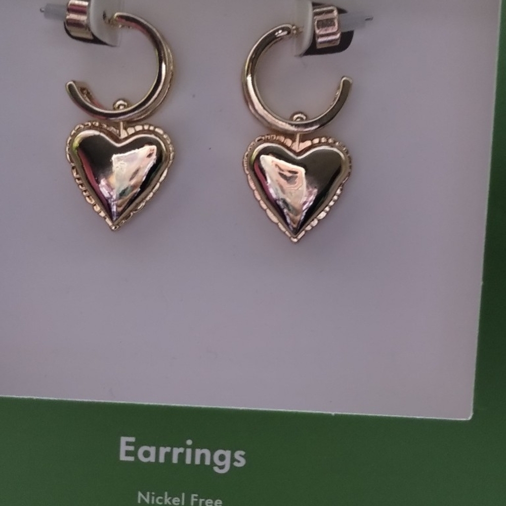 Kate Spade Gold and Silver Heart Hoop Earrings